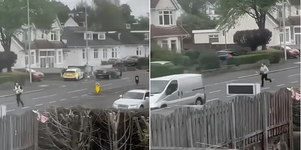 رجل يطارد الشرطة بمنشار في شوارع أسكتلندا